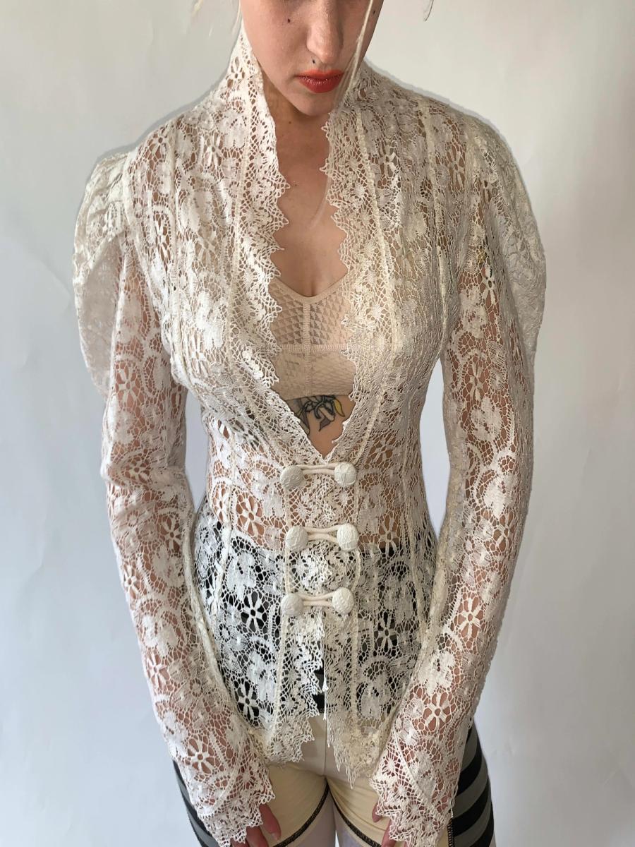Norma Kamali 80s Does Victorian Lace Jacket product image