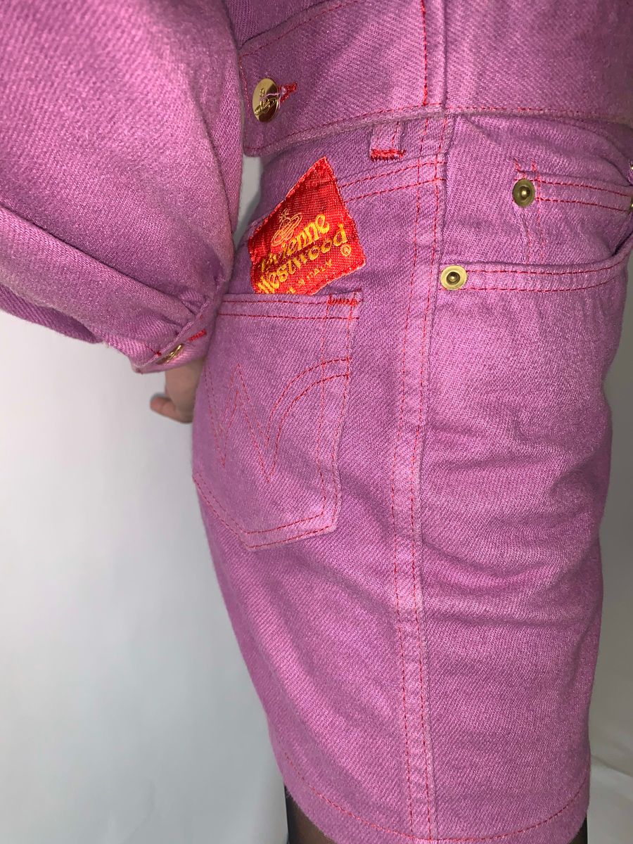 90s Vivienne Westwood Fuschia Denim Set product image