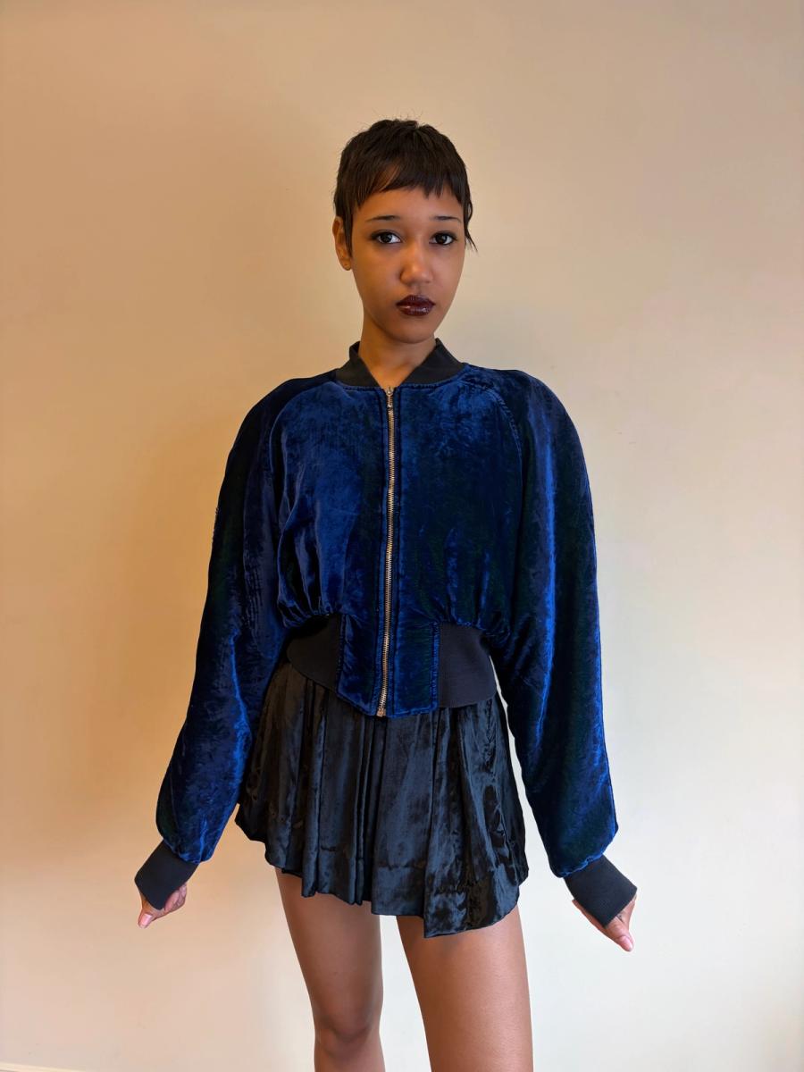 80s-90s Boy London Changeable Blue Velvet Bomber  product image