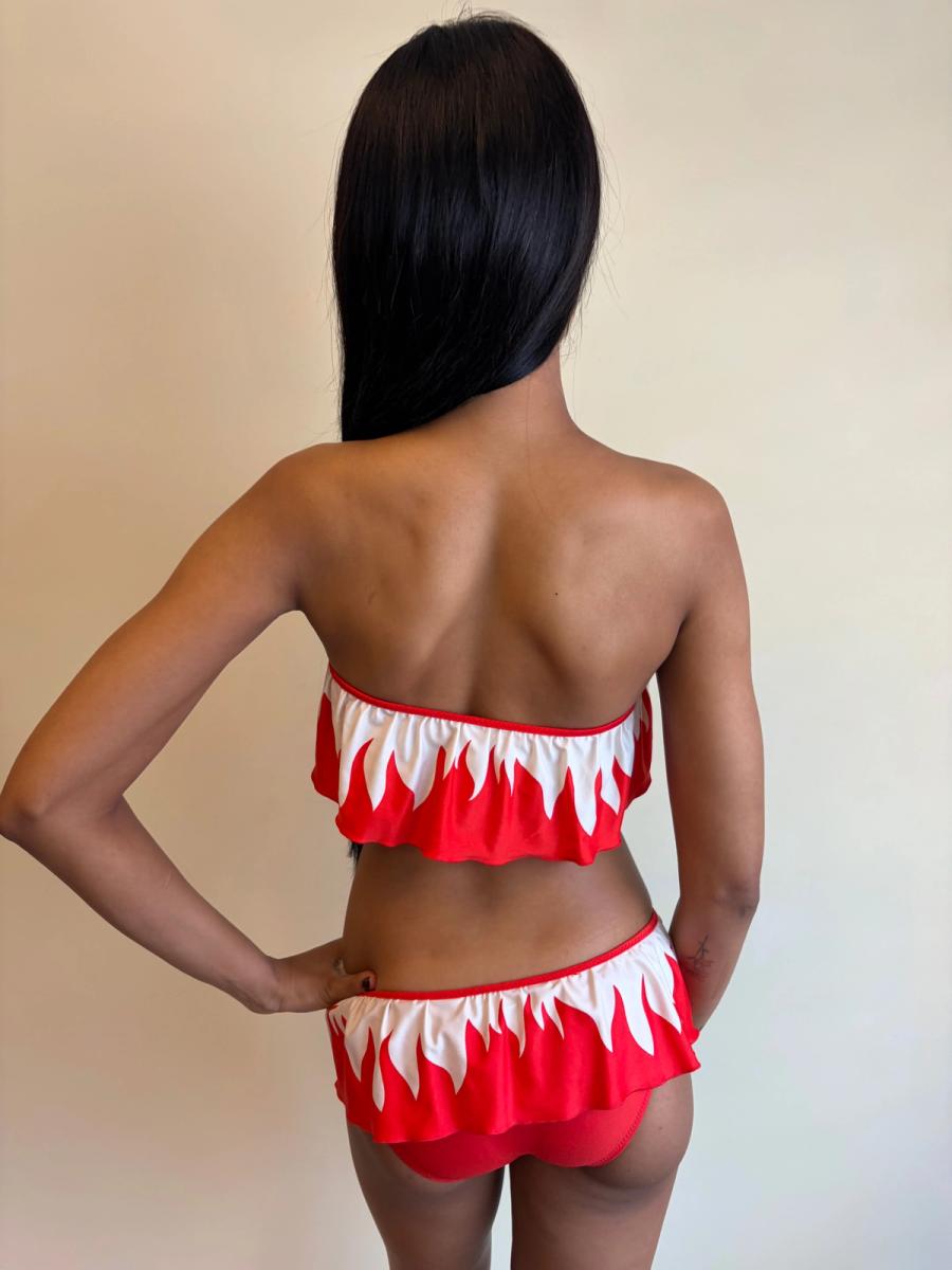 Vintage YSL Flame Bandeau Bikini product image