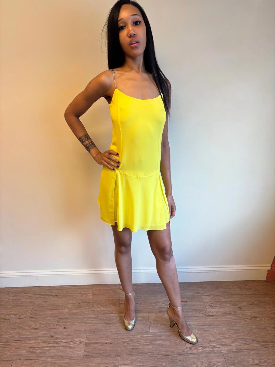 Vintage La Perla Yellow Slip Dress with Metal Straps product image