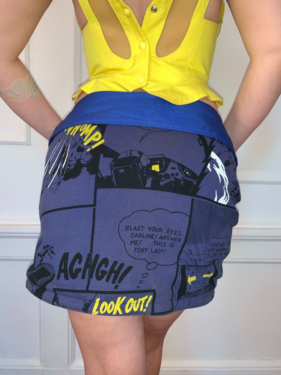 80s Kansai Yamamoto Comic Strip Wrap Skirt product image