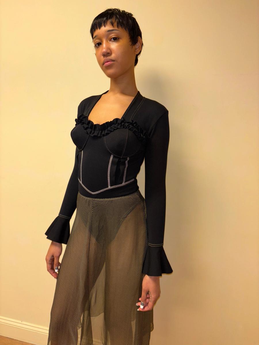 90s La Cage Aux Meufs Ruffle Leotard product image