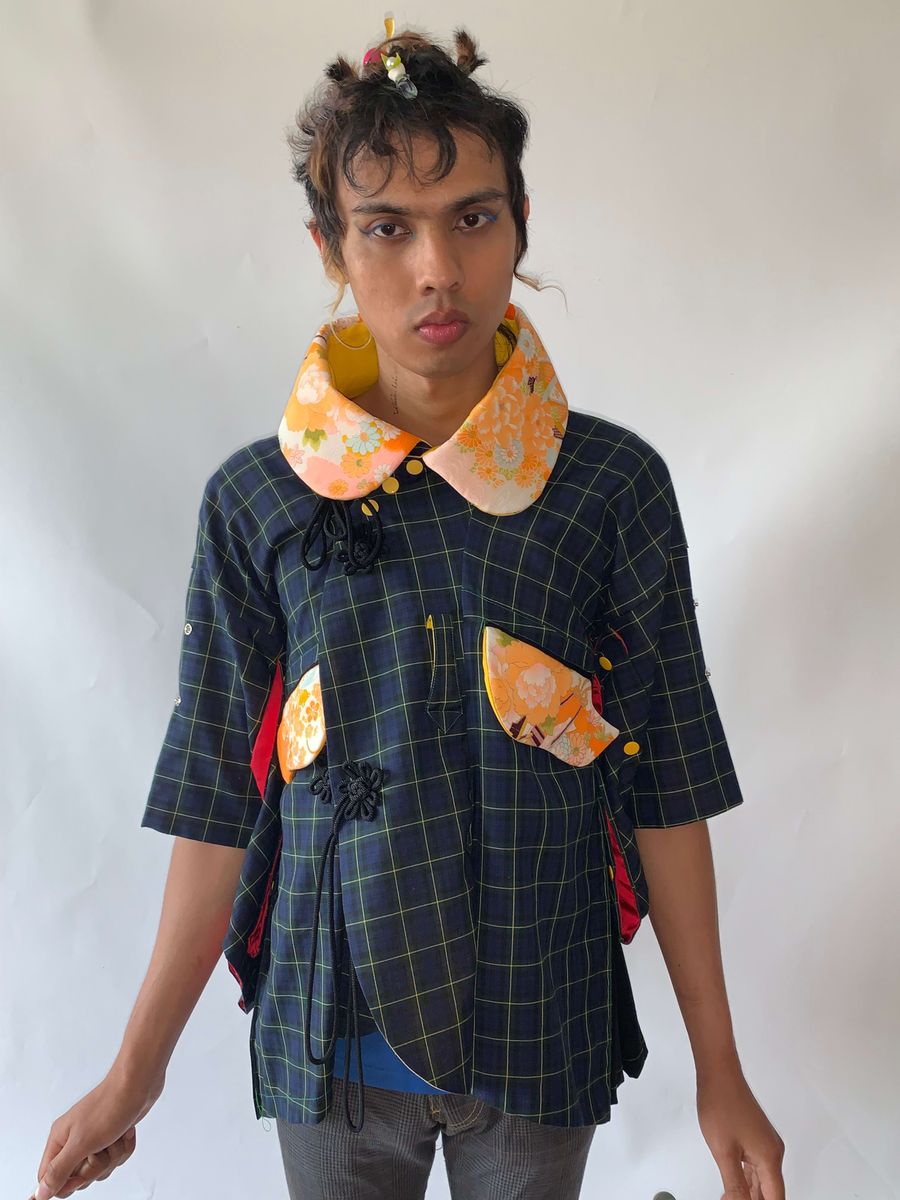 Takuya Angel Plaid Cape  product image