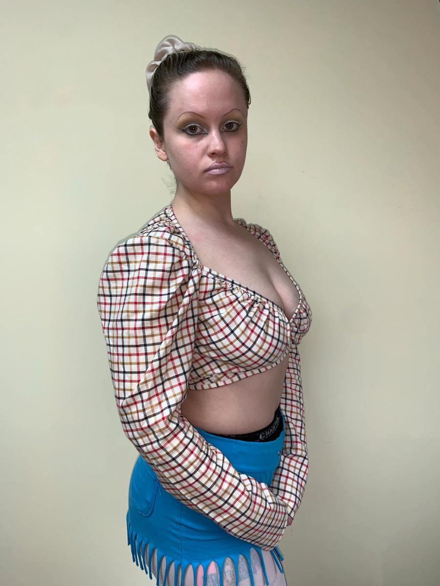 90s Vivienne Westwood Gold Label Checked Plaid Wrap Top  product image