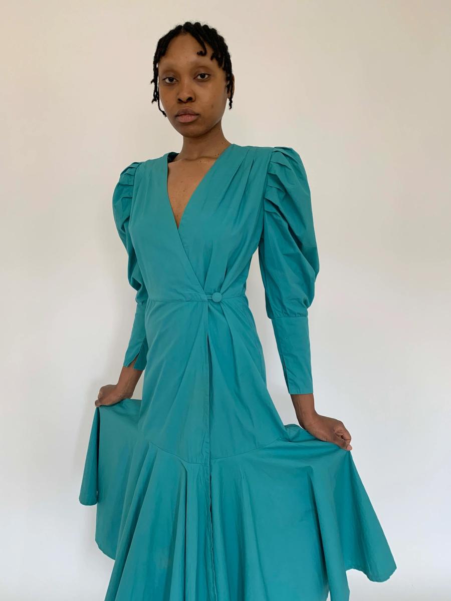 80s Norma Kamali Mutton Sleeve Dress product image