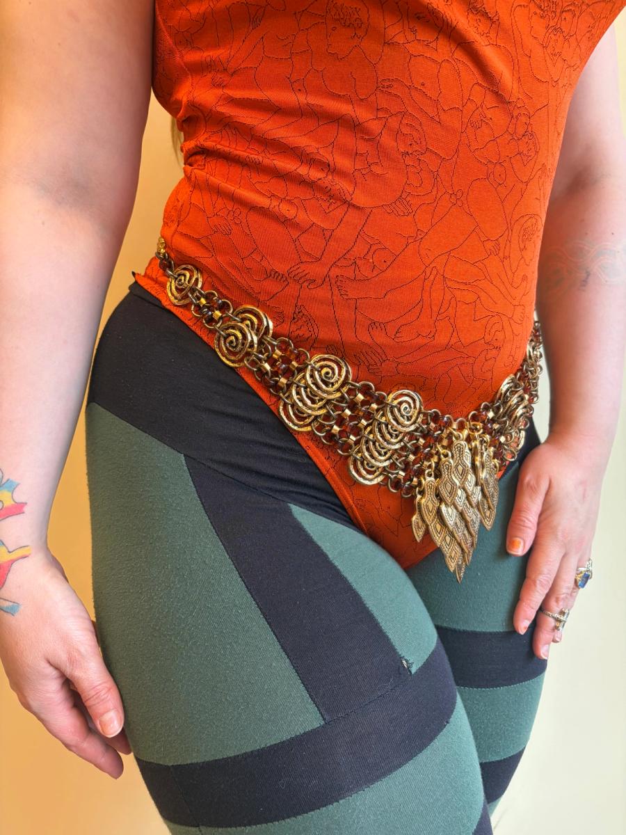 1980s French Arrow & Spirals Chainmail Belt  product image