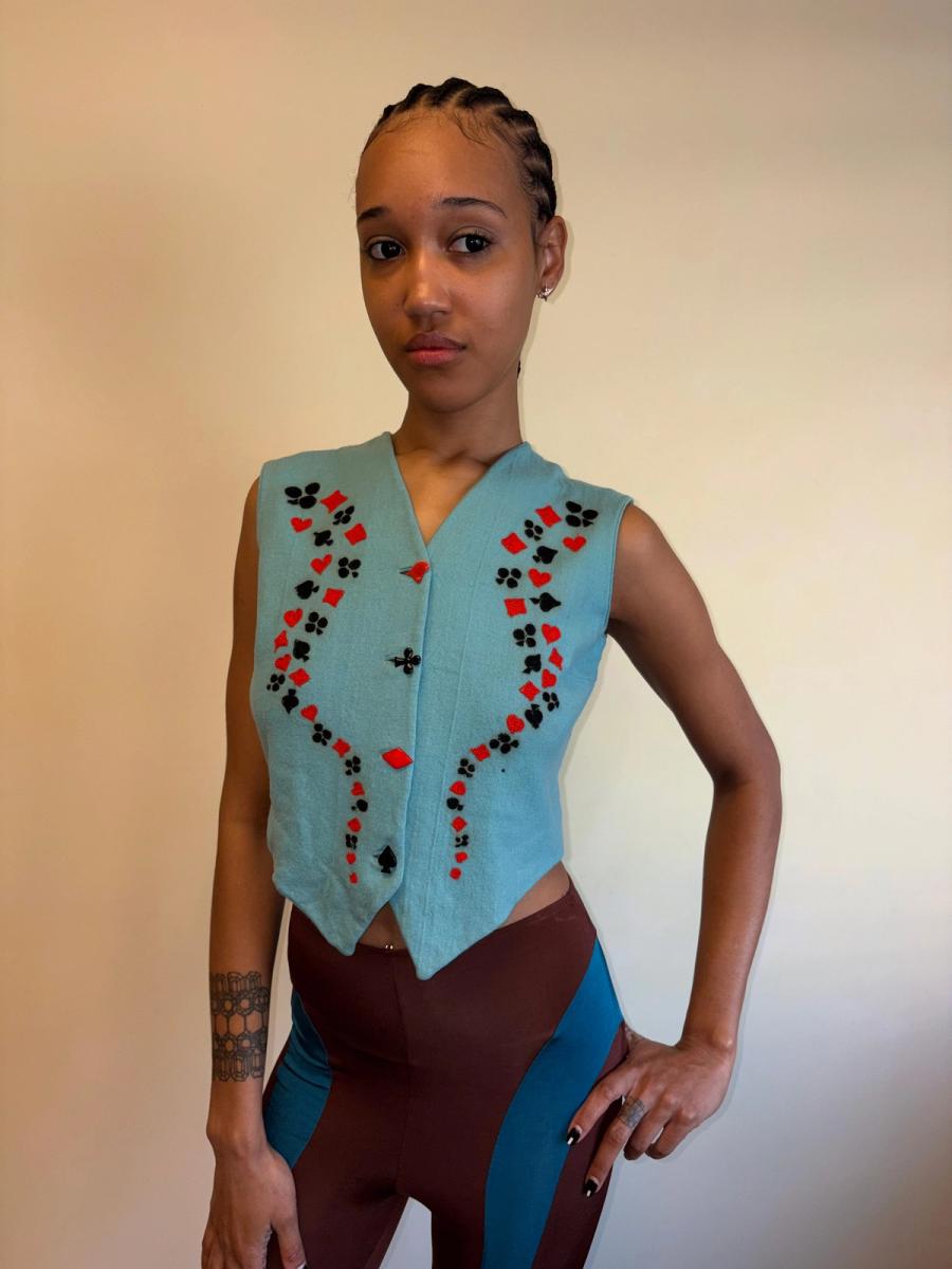 40s Playing Card Theme Embroidered Vest product image