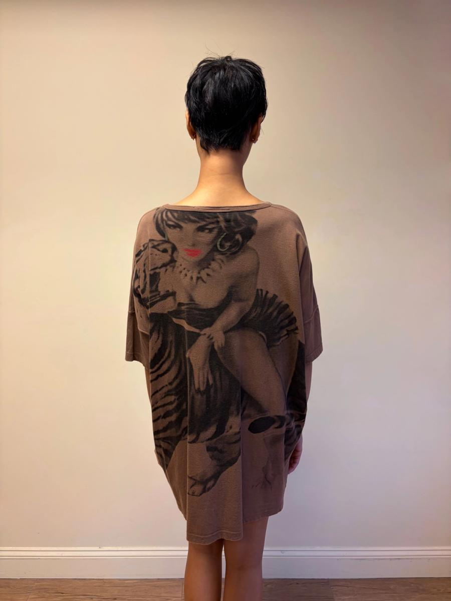 80s Krizia Big Cat and Pin-up Girl Tunic product image