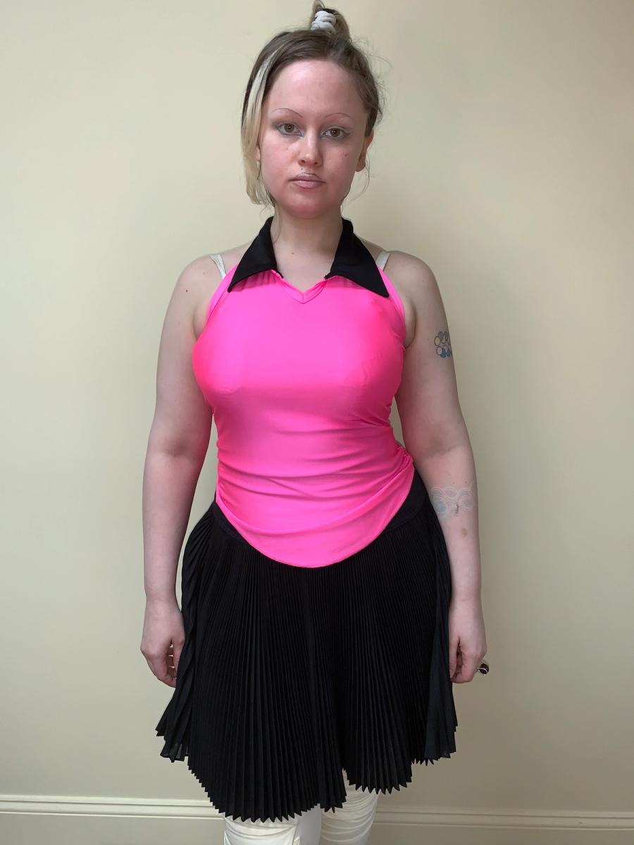 90s Jean-Paul Gaultier Hot Pink Spandex Halter product image