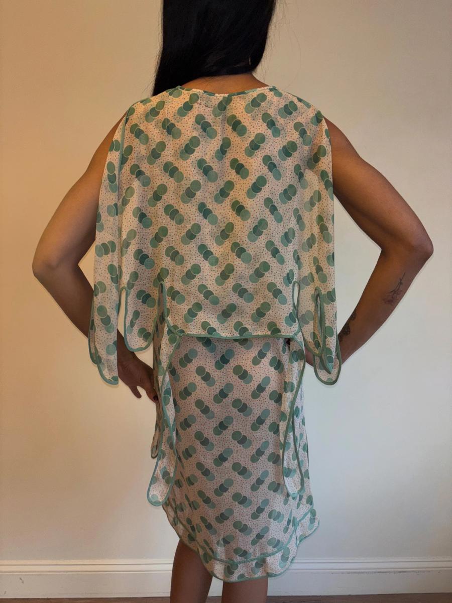 1920s Green Polka Dot Voile Day Dress product image