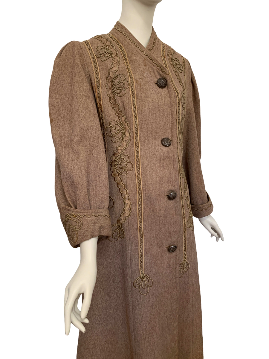 Antique Edwardian Duster with Soutache Design product image