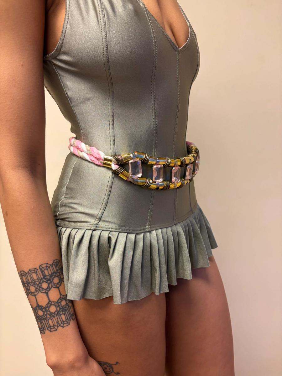 1980s French Lucite & Rope Belt  product image
