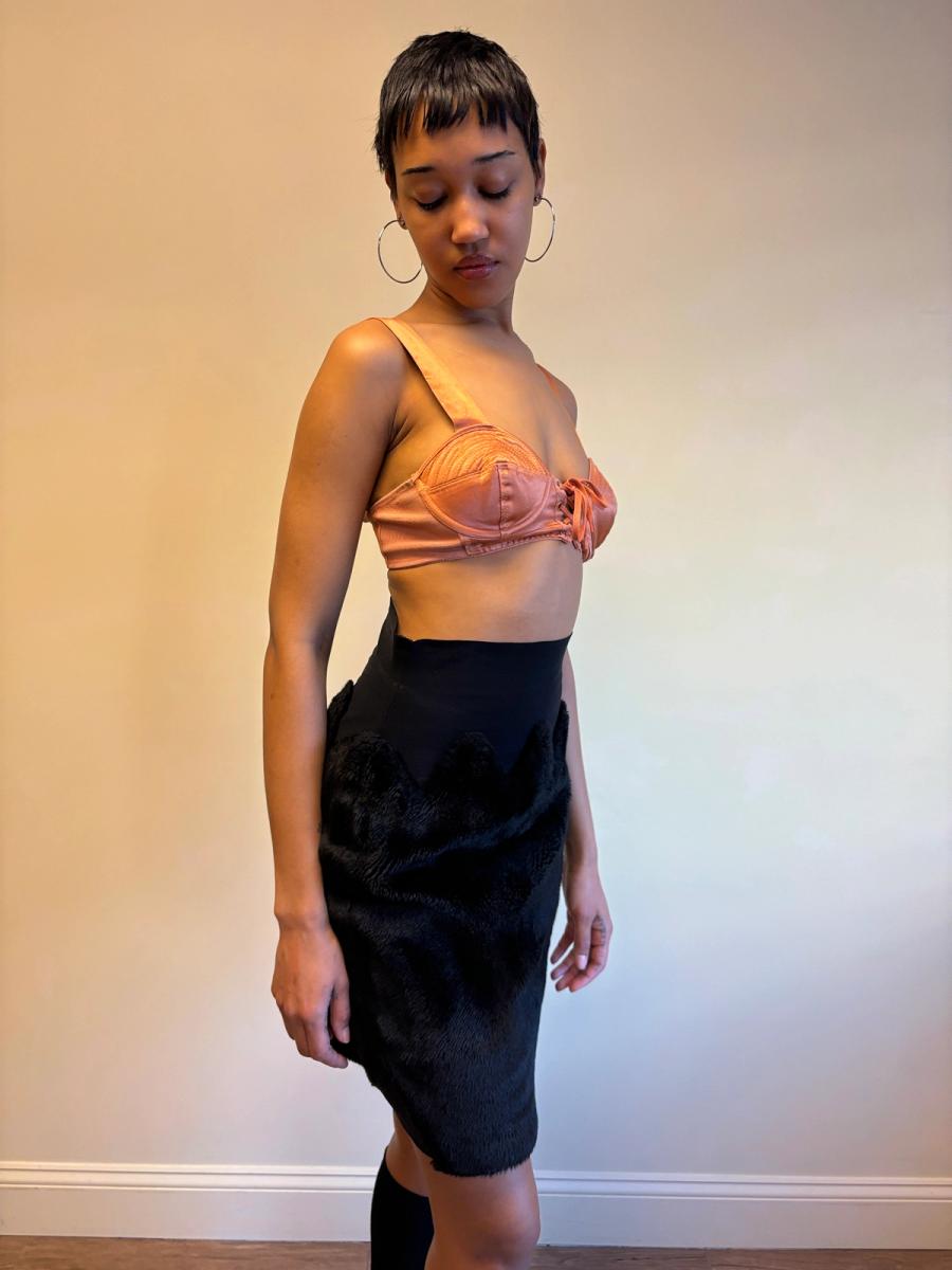 1980s Gaultier Zig Zag Fur Skirt product image