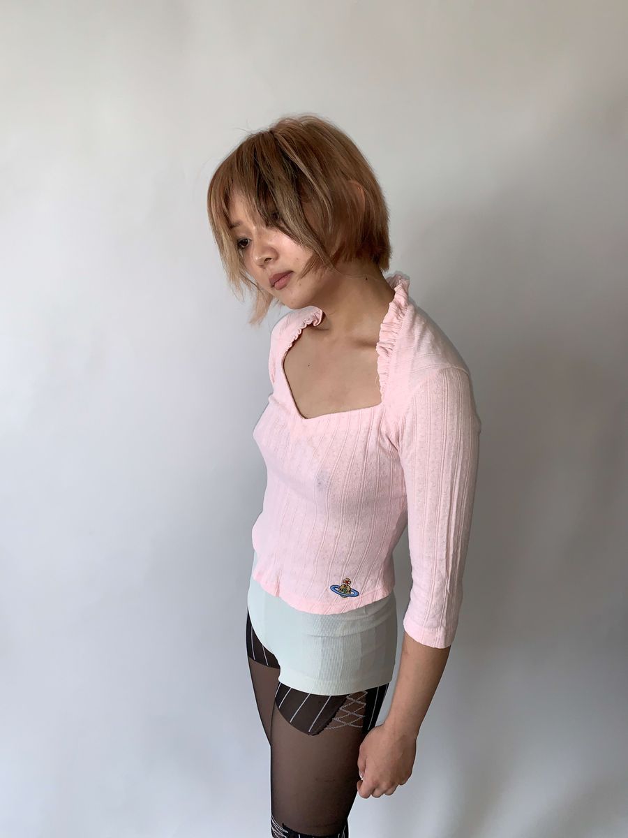 Vintage Vivienne Westwood Sweetheart Neckline Pointelle Top product image