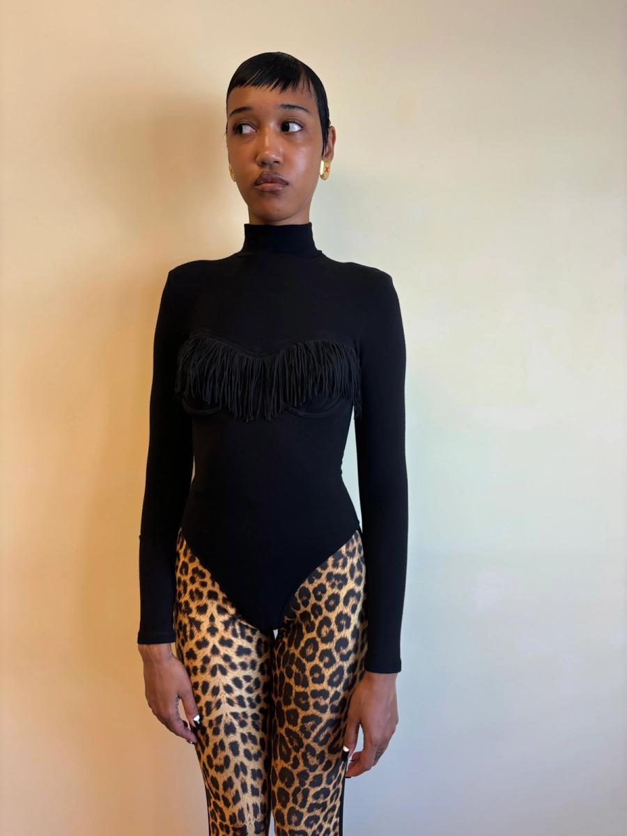 Chantal Thomass A/W 1993 Black Fringe Bodysuit product image
