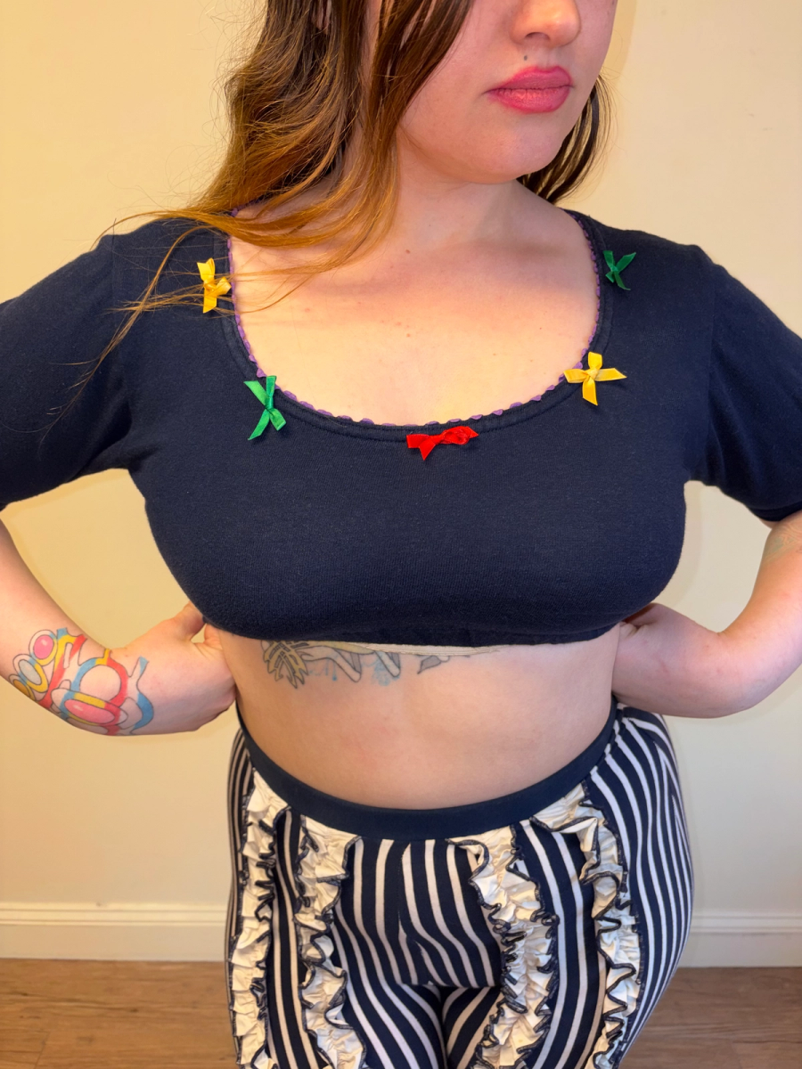 80s Lolita Lempicka Bow Crop Top product image