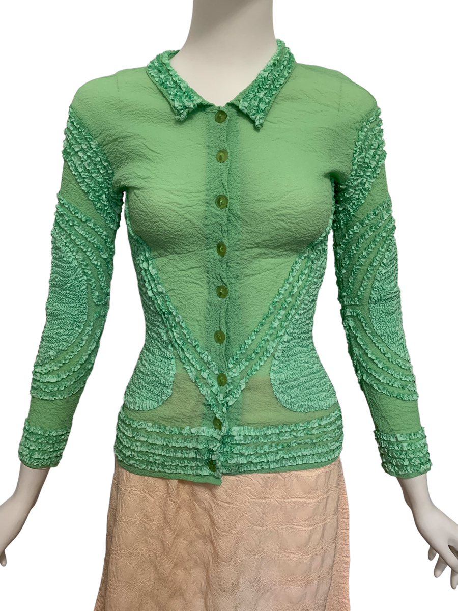 Yoshiki Hishinuma Green Pleated Top product image