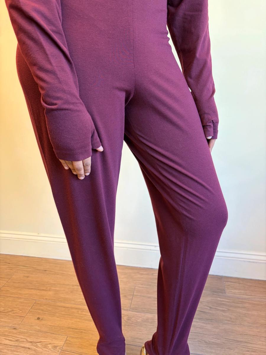 80s Norma Kamali Plum Leotard product image