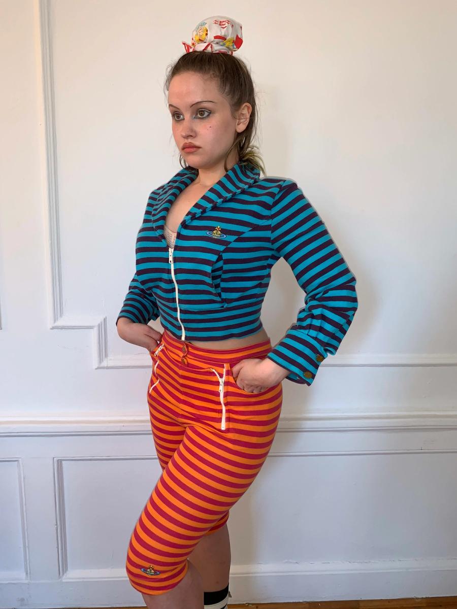 90s Vivienne Westwood Peekaboo Striped Breeches product image