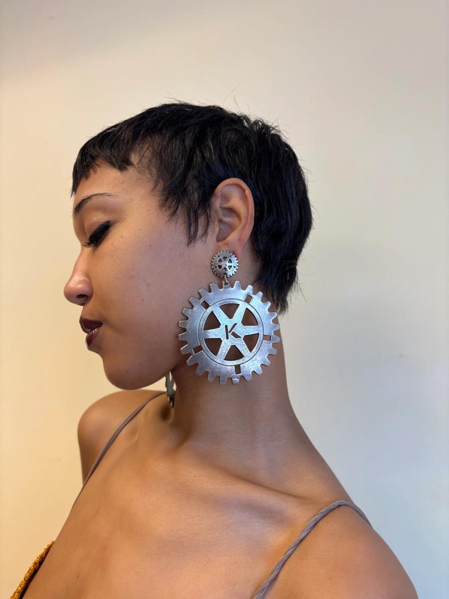 80s Krizia Gear Earrings product image