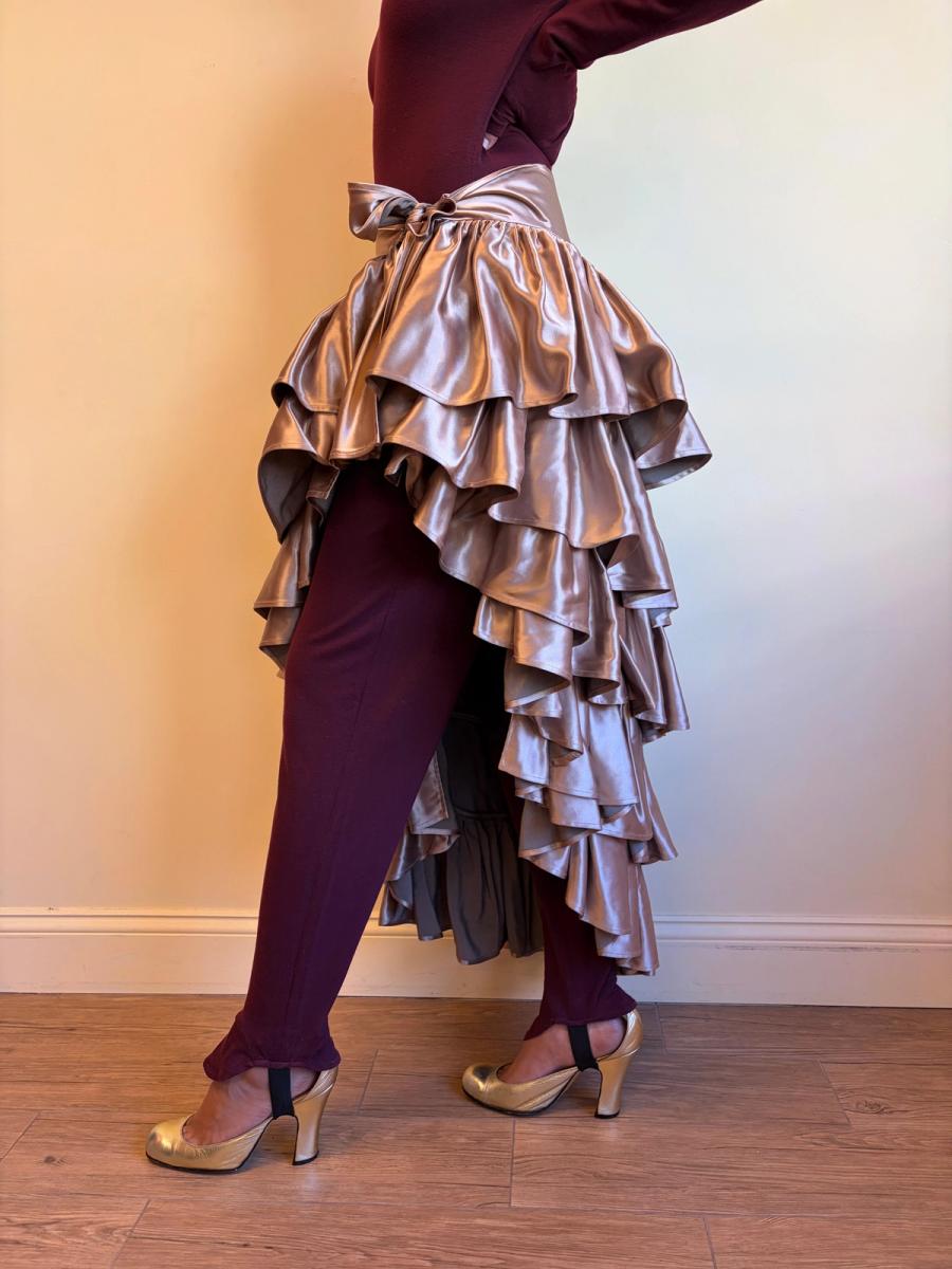 80s Norma Kamali OMO Ruffle Wrap Skirt product image
