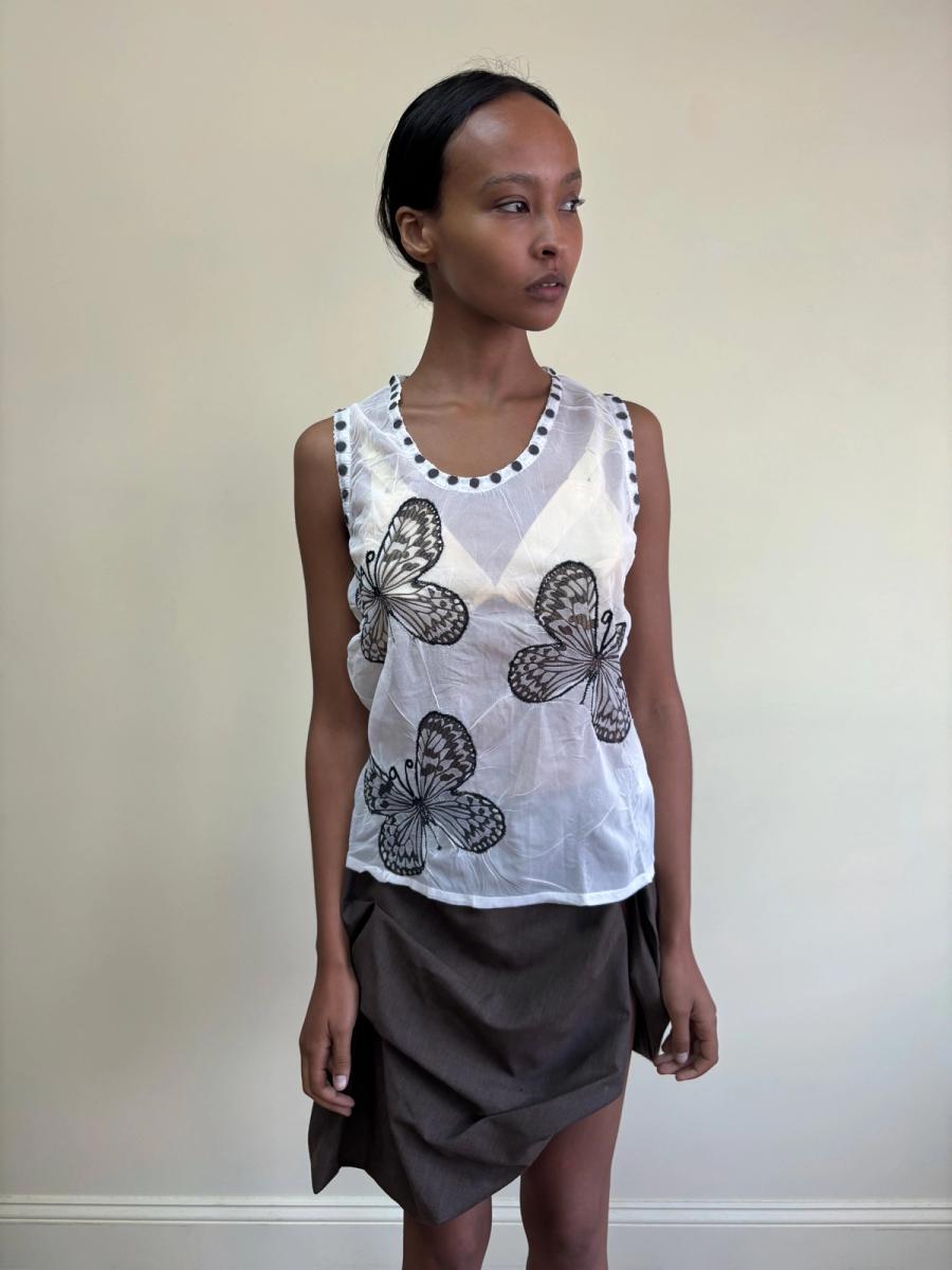 90s Yoshiki Hishinuma Butterfly Pleated Top product image