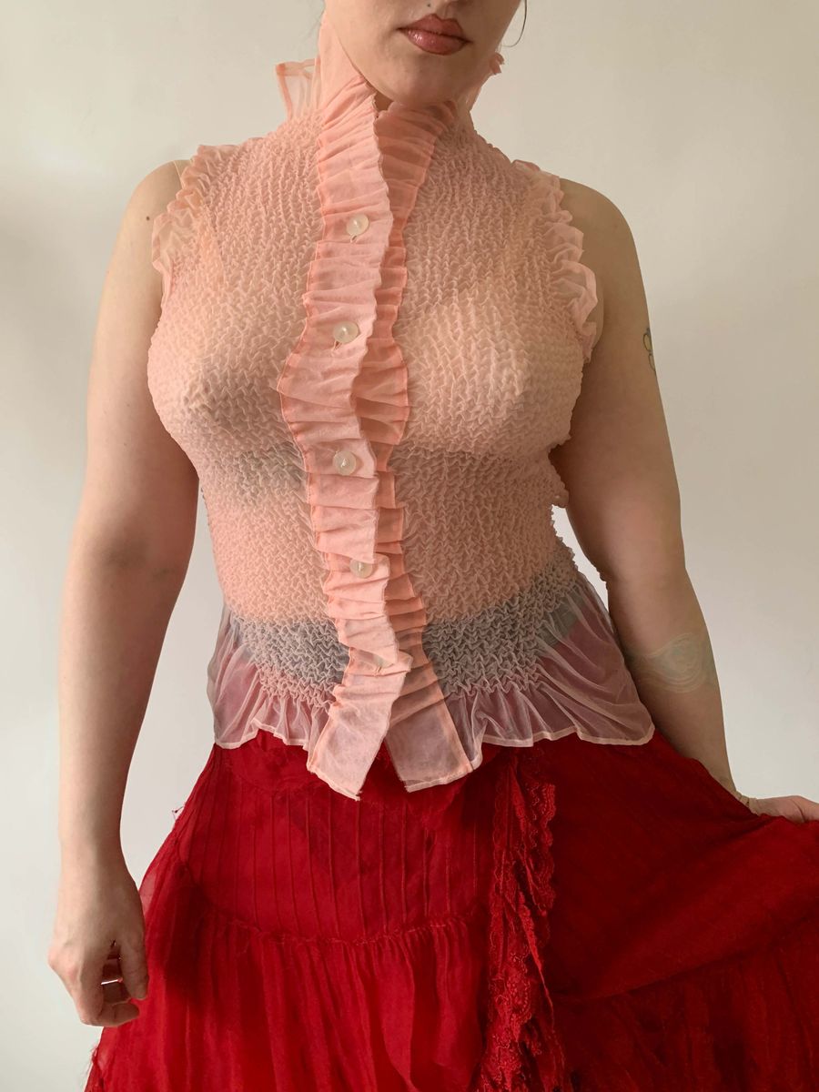 Yoshiki Hishinuma Pleated Pink Top product image