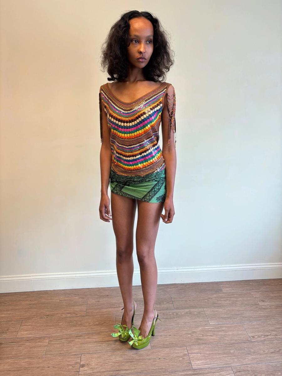 Italian Top with Beaded Sleeves product image