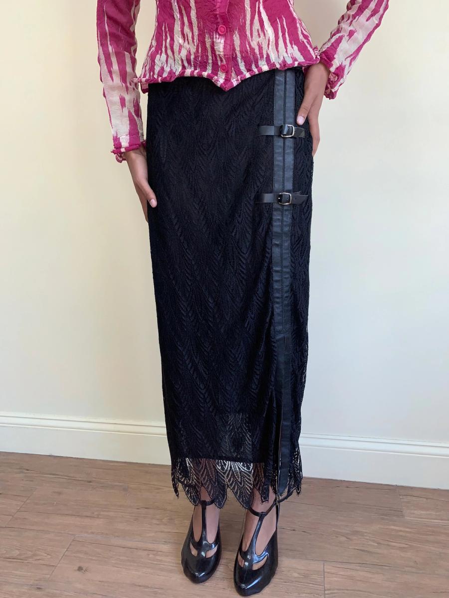 Anna Molinari Leather and Lace Skirt product image