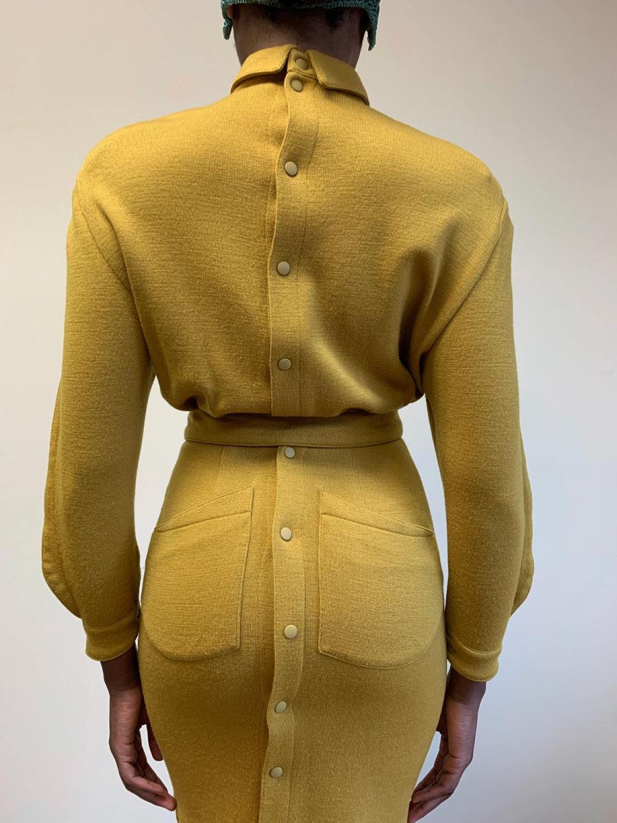 80s Thierry Mugler Knit Belted Dress product image