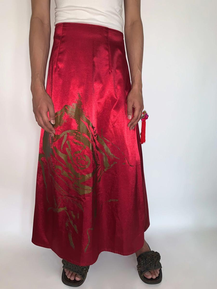 90s Beauty: Beast Satin Rose Skirt product image