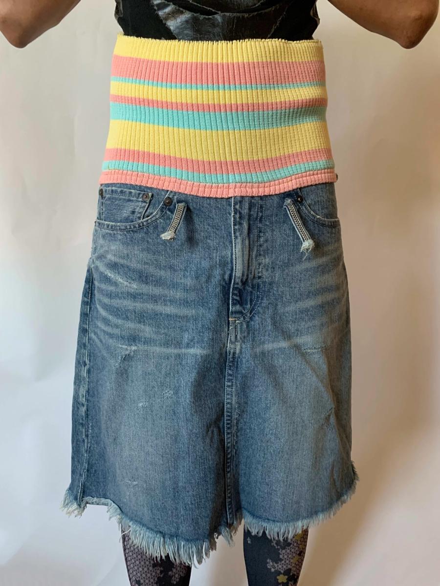 Nozomi Ishiguro Extreme High Waist Denim Skirt product image