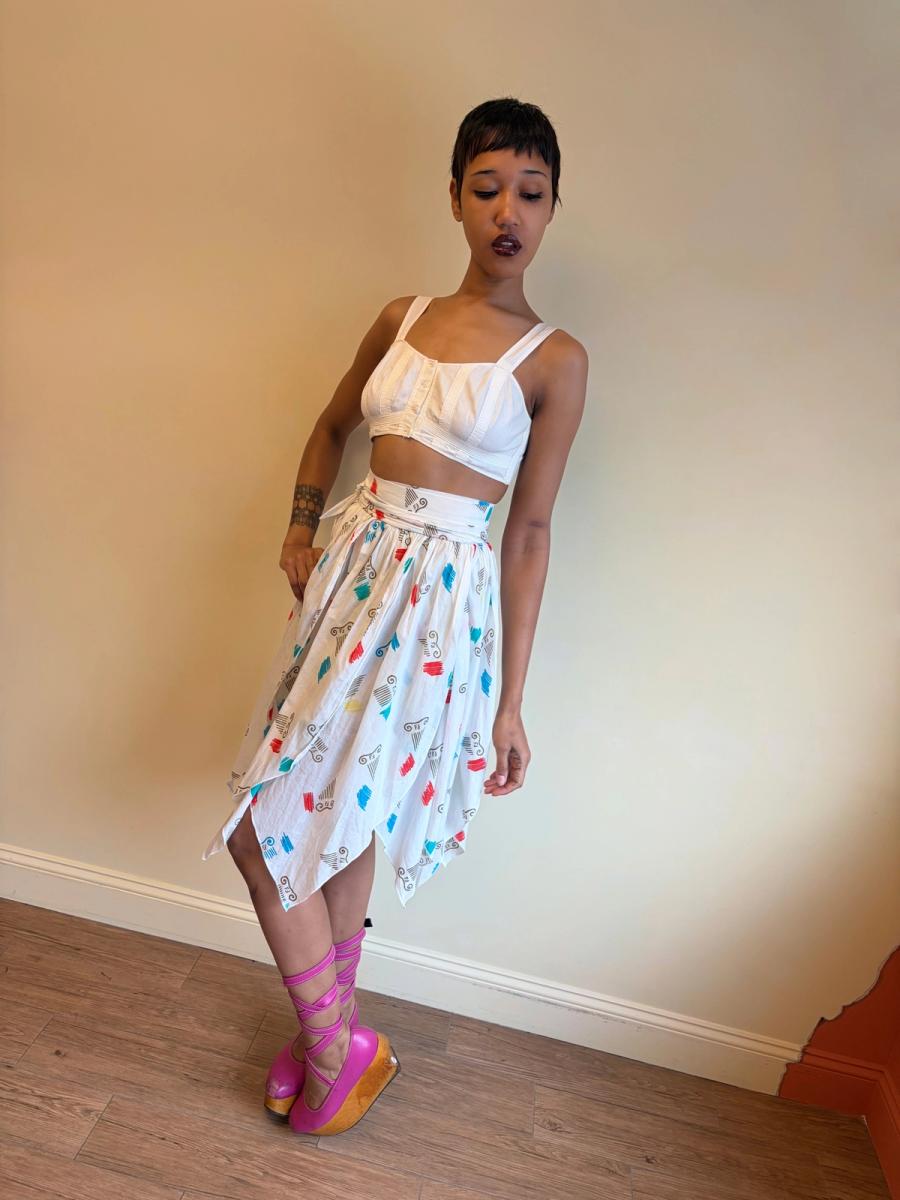 80s Fendi Jagged Hem Wrap Skirt product image