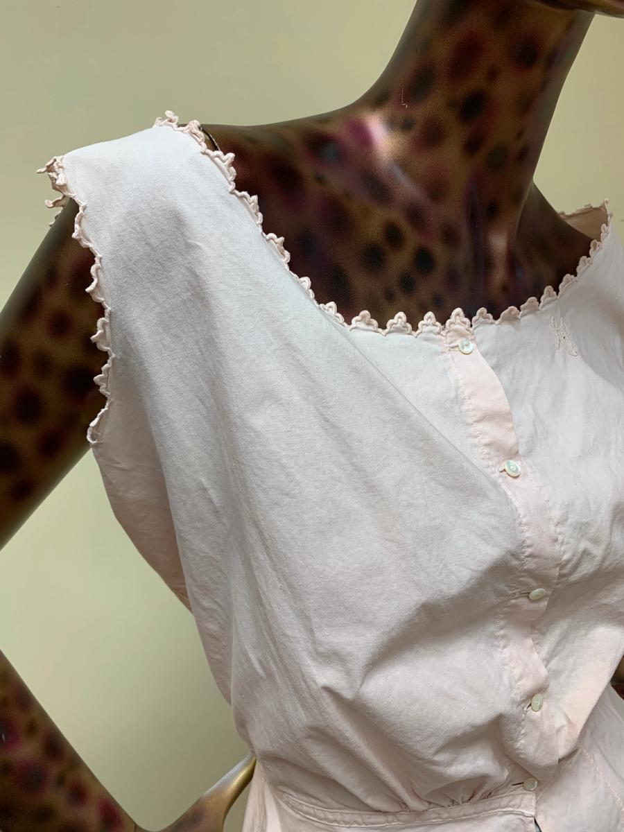 Antique Embroidered Pink Cotton Corset Cover product image