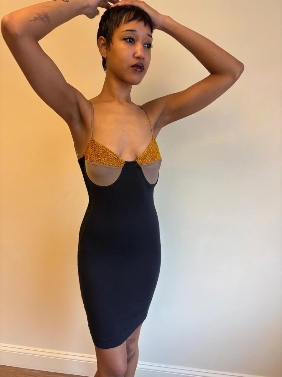80s Junior Gaultier Crochet Bodycon Dress product image