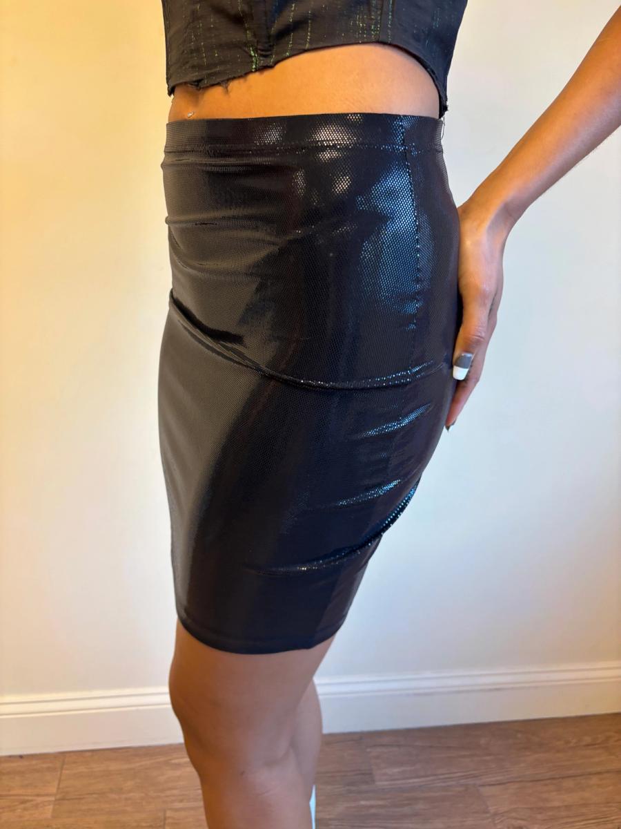 80s Krizia Wet Look Pencil Skirt product image