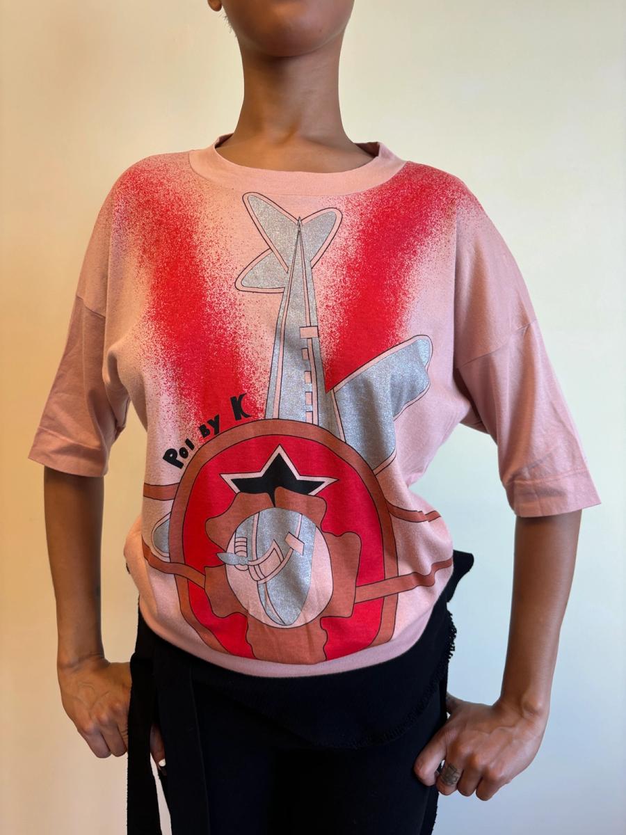 80s Krizia Poi Airplane Blush Shirt product image