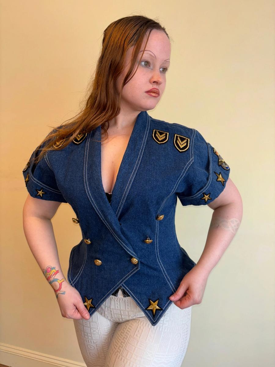 80s Claude Petin Denim Top product image