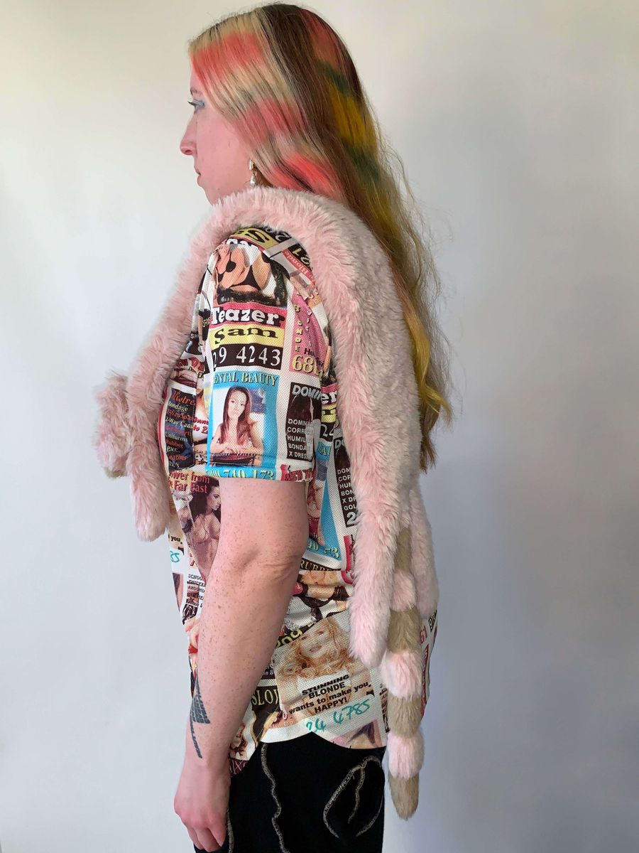 MILK Faux Fur Pink Animal Scarf product image