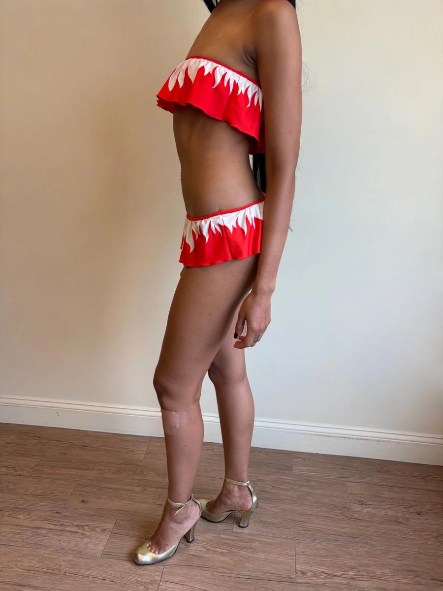 Vintage YSL Flame Bandeau Bikini product image
