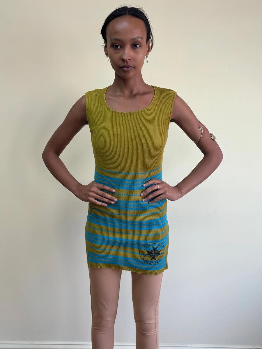 80s Junior Gaultier Knit Striped Dress product image