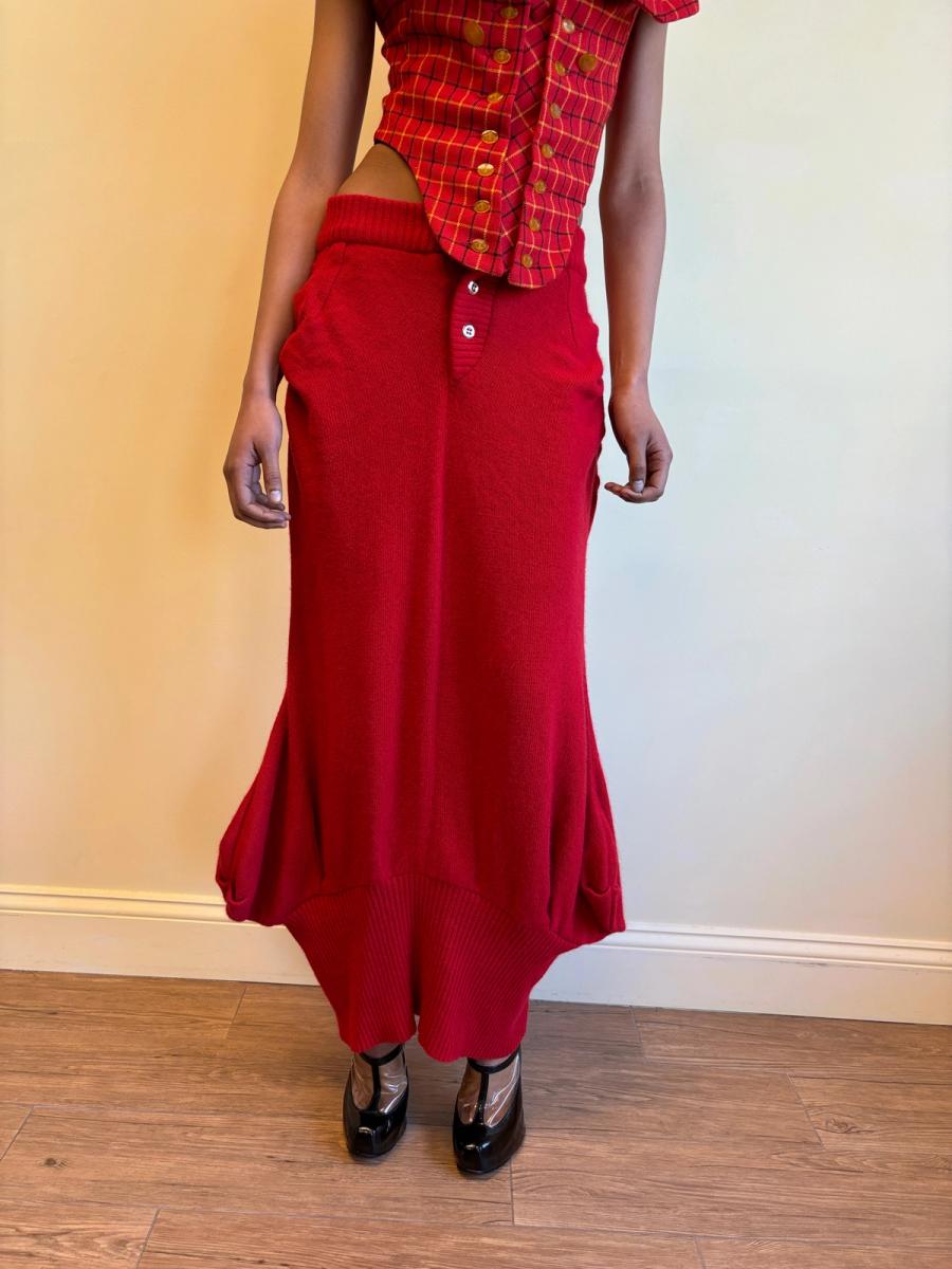 20471120 Red Knit Mermaid Skirt product image