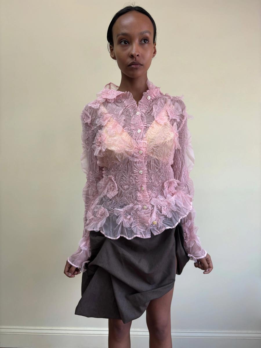 90s Yoshiki Hishinuma Pink Petal Blouse product image