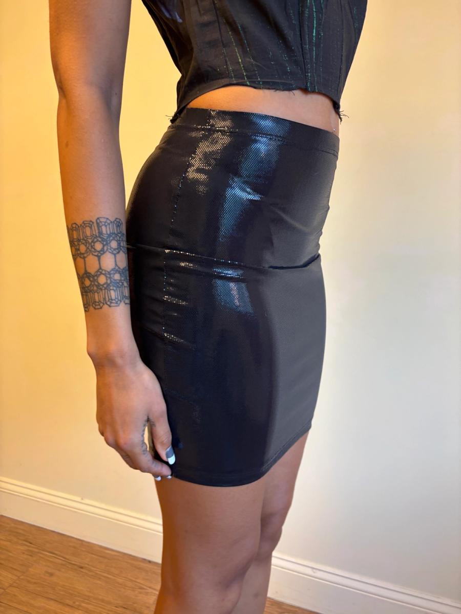 80s Krizia Wet Look Pencil Skirt product image