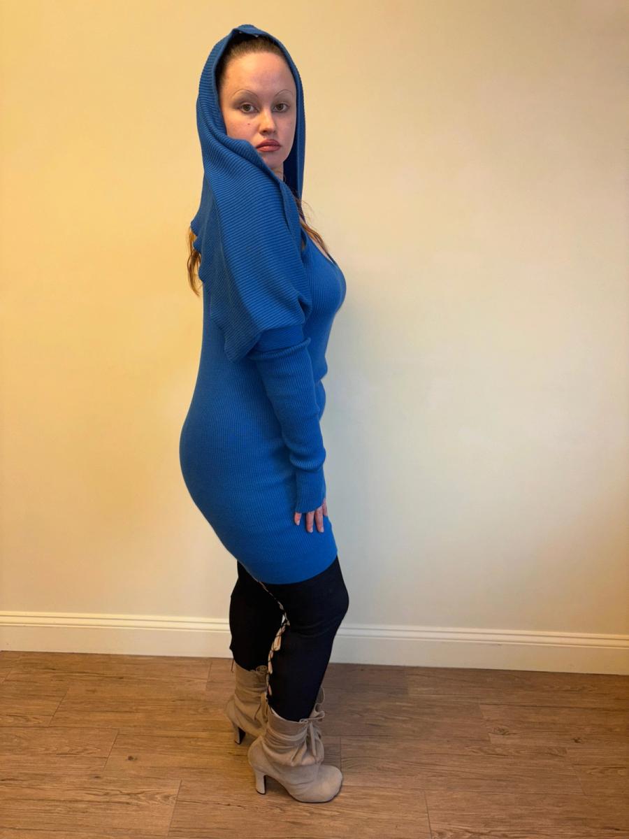 80s Angelo Tarlazzi Blue Dress with Shrug product image