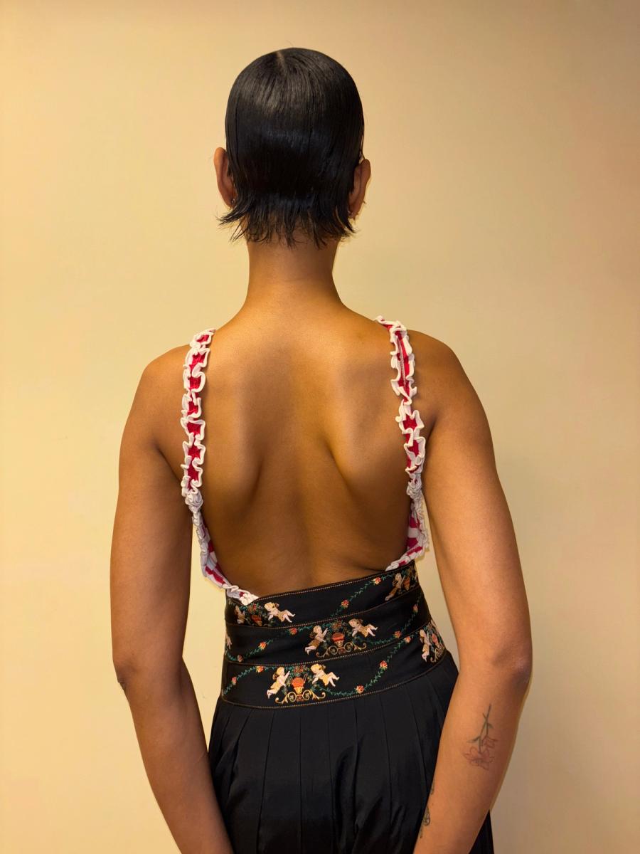 Vintage Chantal Thomass Striped Ruffle Leotard product image