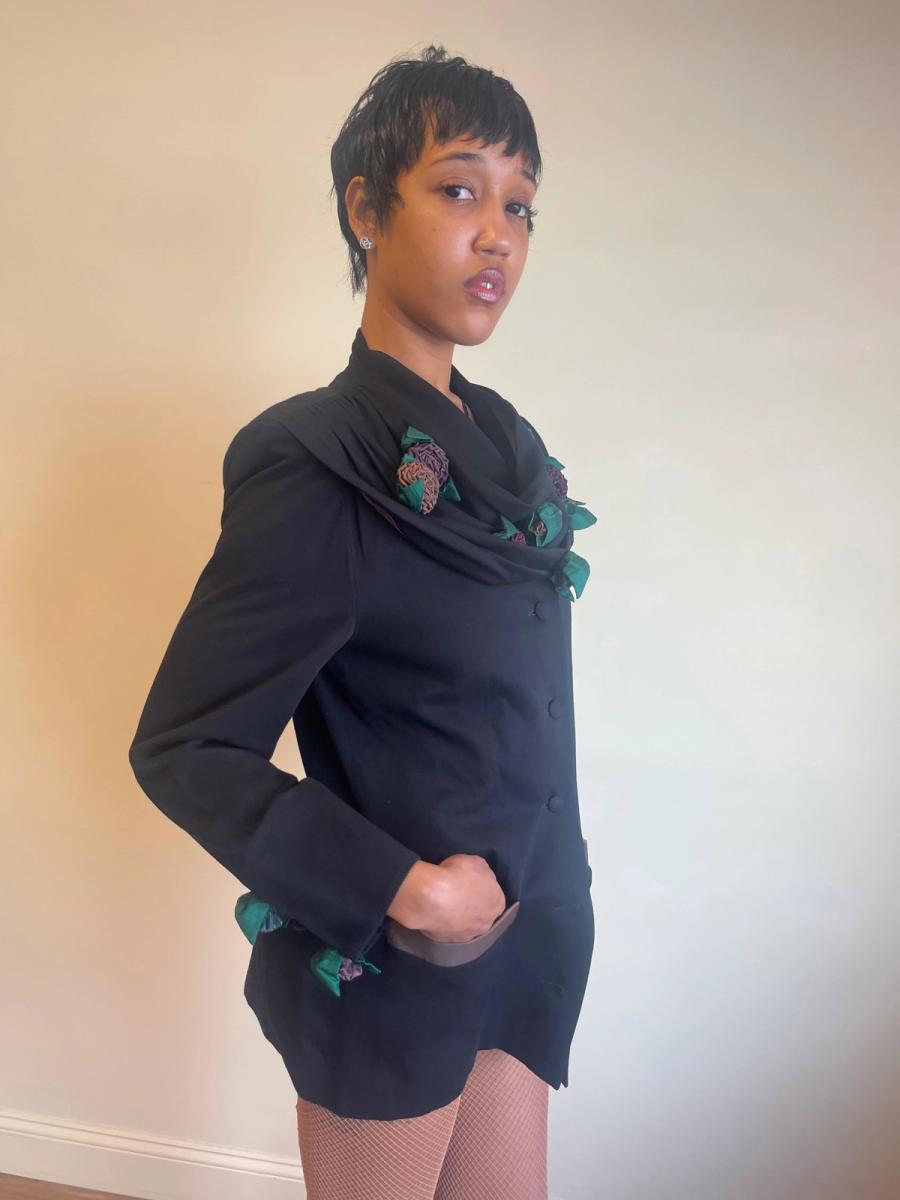 1980s Günther Schlamor Dimensional Flower Blazer product image