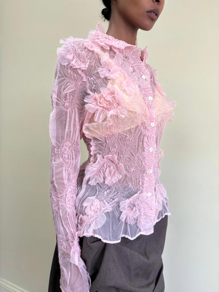 90s Yoshiki Hishinuma Pink Petal Blouse product image