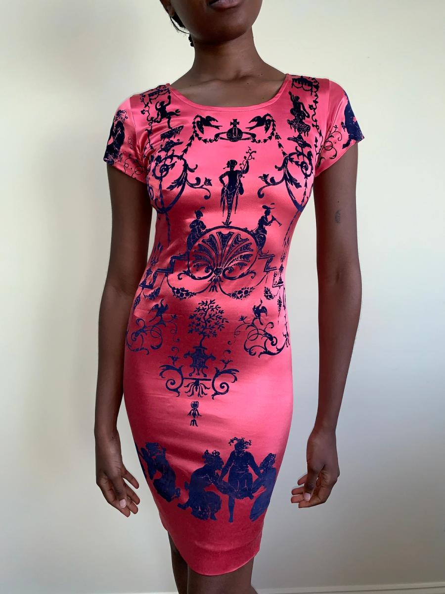 S/S 1992 Vivienne Westwood Hot Pink Boulle Dress product image